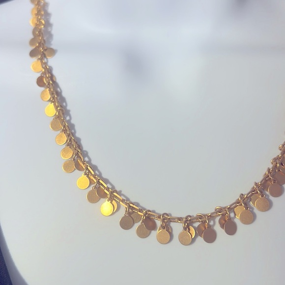 Gold Tone Double Disc Tassel Rolo Chain 19”L Adjustable Necklace, Lord & Taylor - Picture 2 of 3